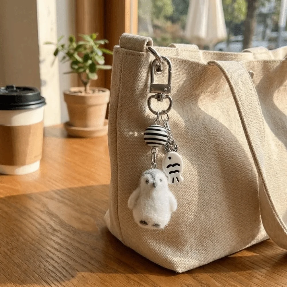 Unisex Cute Design Flocking Keychain Soft Animal Cartoon Keyring Pendant Car Key Holder Luggage Tag
