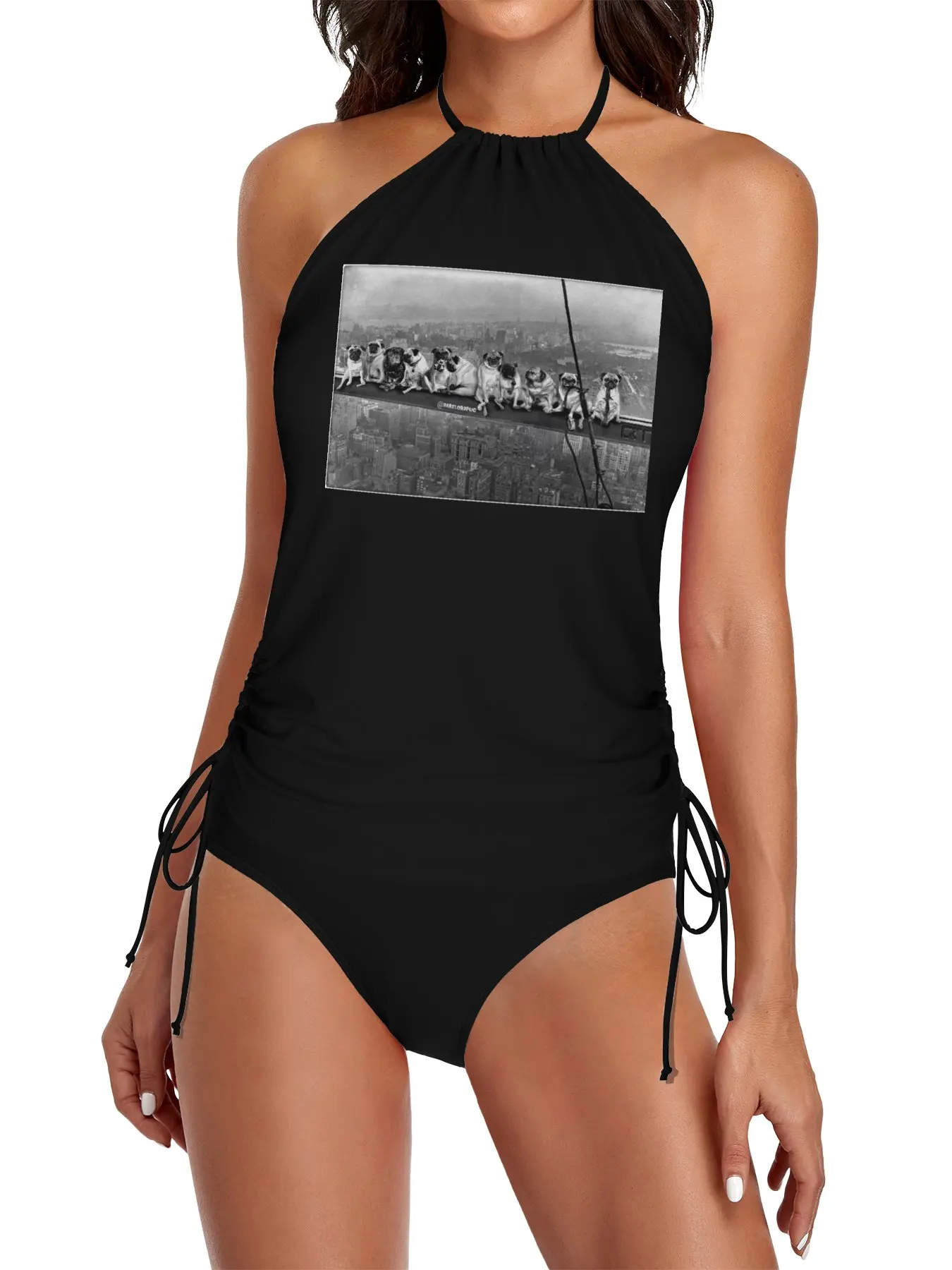 

Pugs on a Skyscraper 1932 Split Swimsuit Set bikini swimwear 2025 bikini panty woman Women's swimsuits