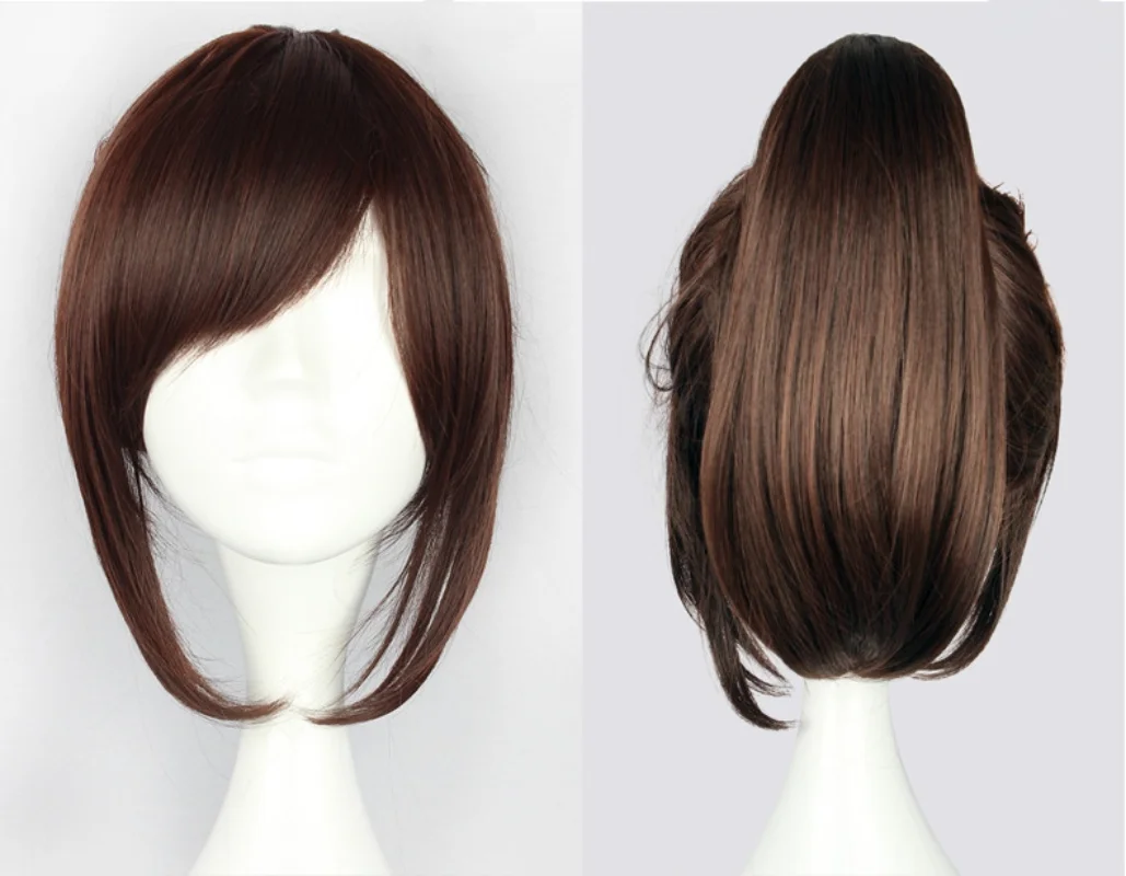 

Attack on Titan Sasha Blouse 35cm 13.78" Short Straight Cosplay Wigs for Women Claw Clip Ponytail Anime Synthetic Hair + Wig Cap