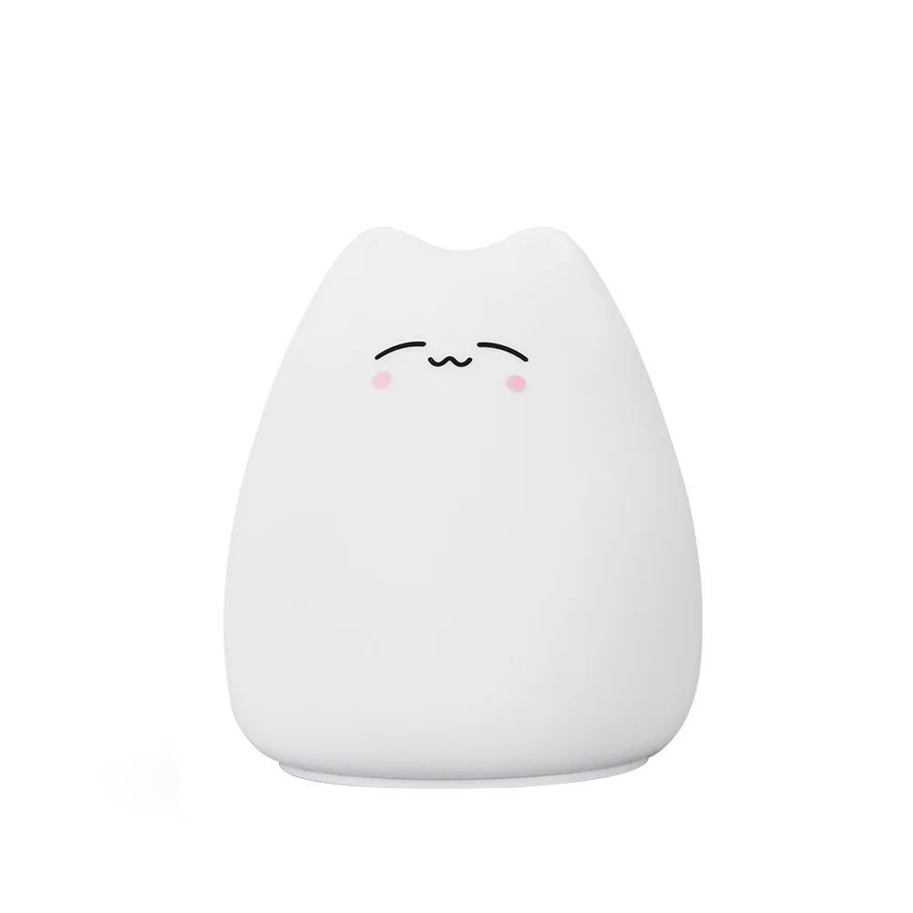 سيليكون ضوء الليل شكل القط الملونة Led اللمس الاستشعار مصباح لغرفة النوم ديكور ضوء الليل مصباح الحيوان