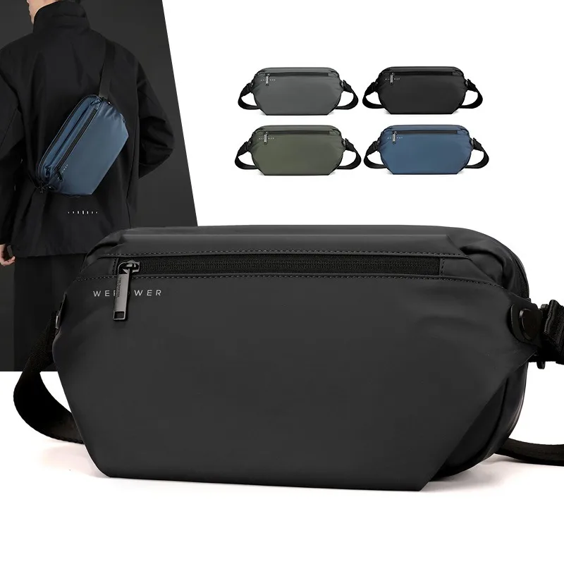 

New outdoor casual large-capacity men's single-shoulder crossbody bag with multi-functional waterproof chest bag feature
