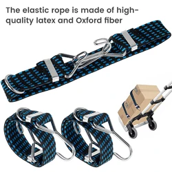 4 Pcs 58cm Flat High Elastic Strap Goods Binding Rope with Hook Cargo Elasticity Luggage Bands Width 30mm Elastic Bungees Cords