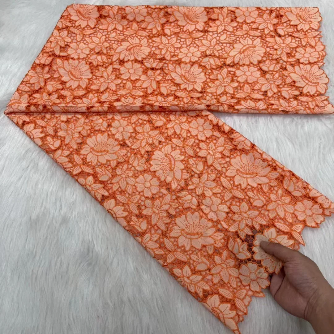 

Nigerian Tulle Lace Fabric for Sewing, Wedding Dress, Chiffon Party Guipure, High Quality, Cotton, 5Yard, 2024 MY008