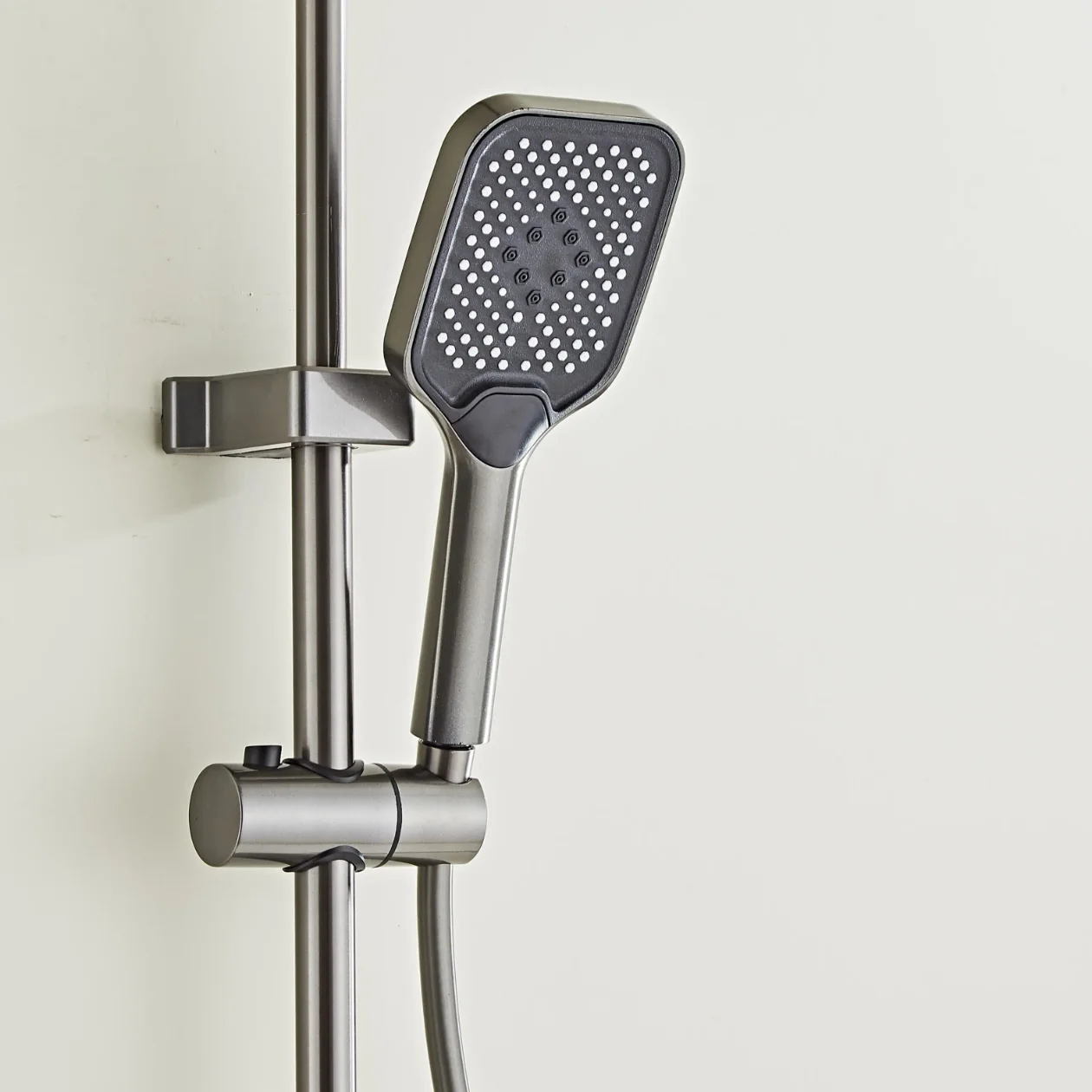 Intelligent LED Display Thermostatic Shower Set Black Piano Keys Bath Faucet System Soft Rainfall Ceramic Jet Massage Apartment - view 4