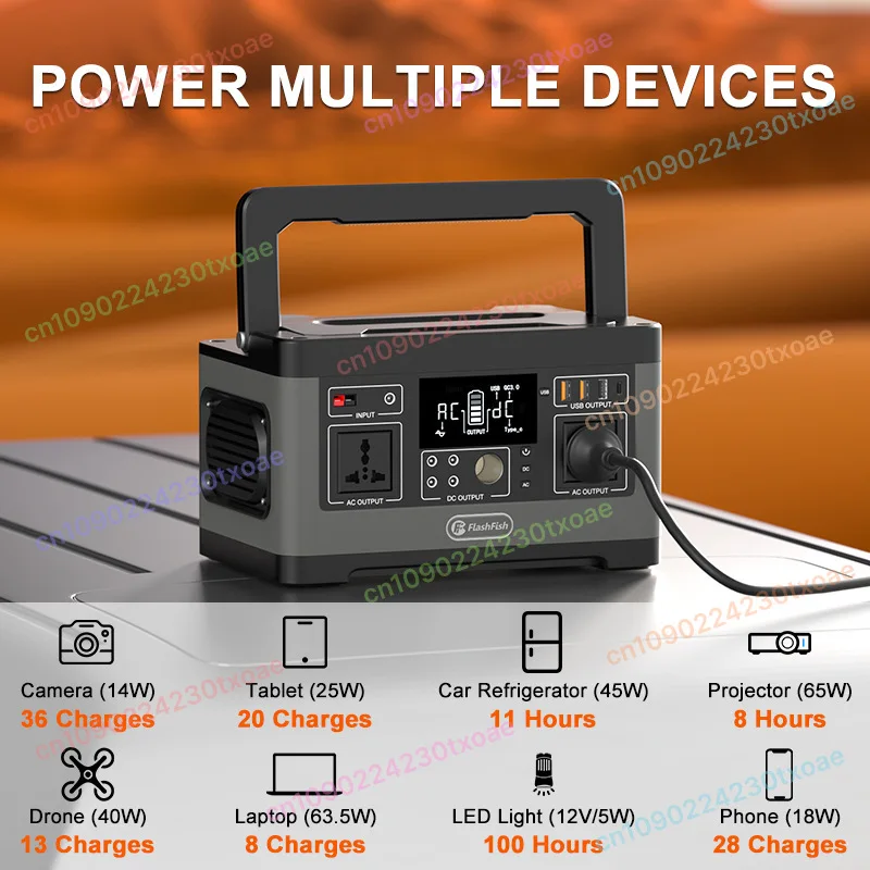 Portable Station 220V 500W Outdoor Lithium Battery Emergency Power Supply For Camping Home Use