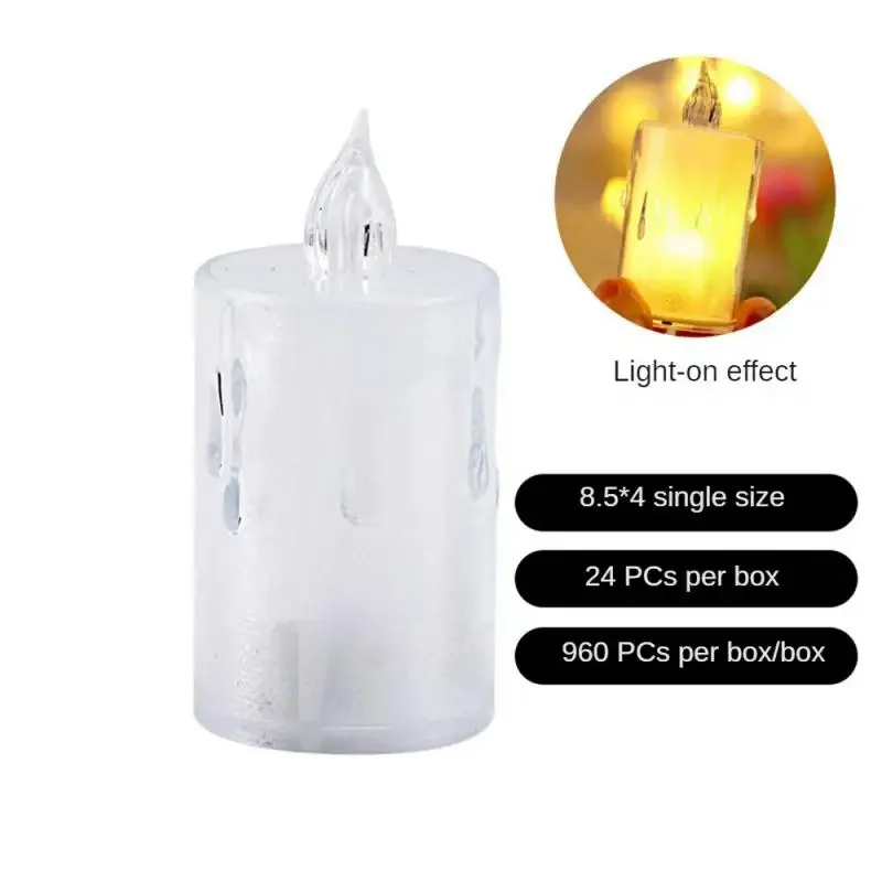 LED Candle Light Creative Wishing LED Tea Light Flameless Transparent Small Night Lamp Halloween Christmas Decor Candle Light