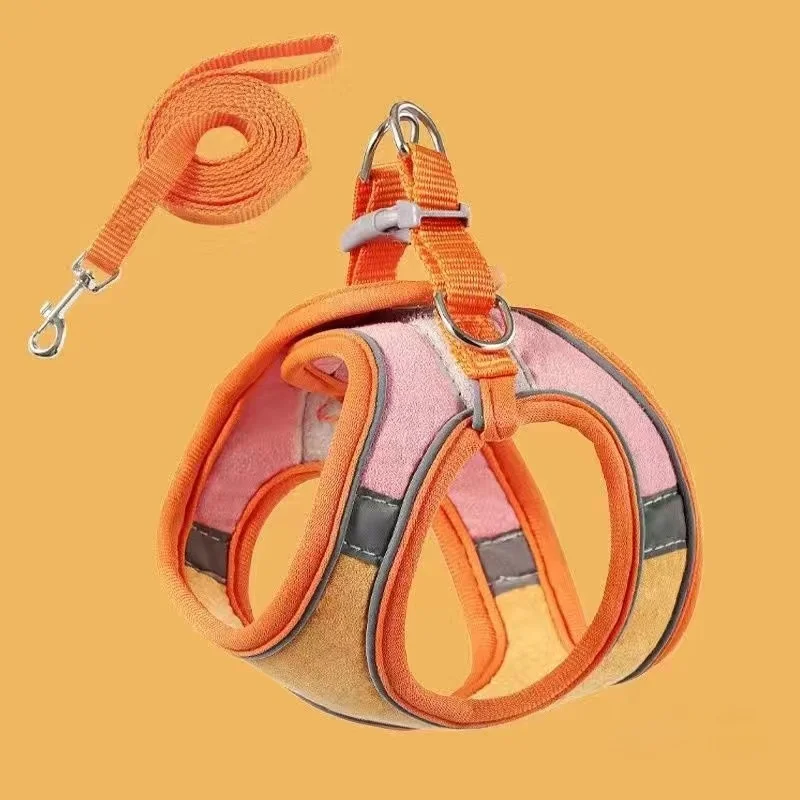 Cute Vest Cat Harness Leash Set Escape Proof Adjustable Reflective Buckle For Kitten_voghion.com