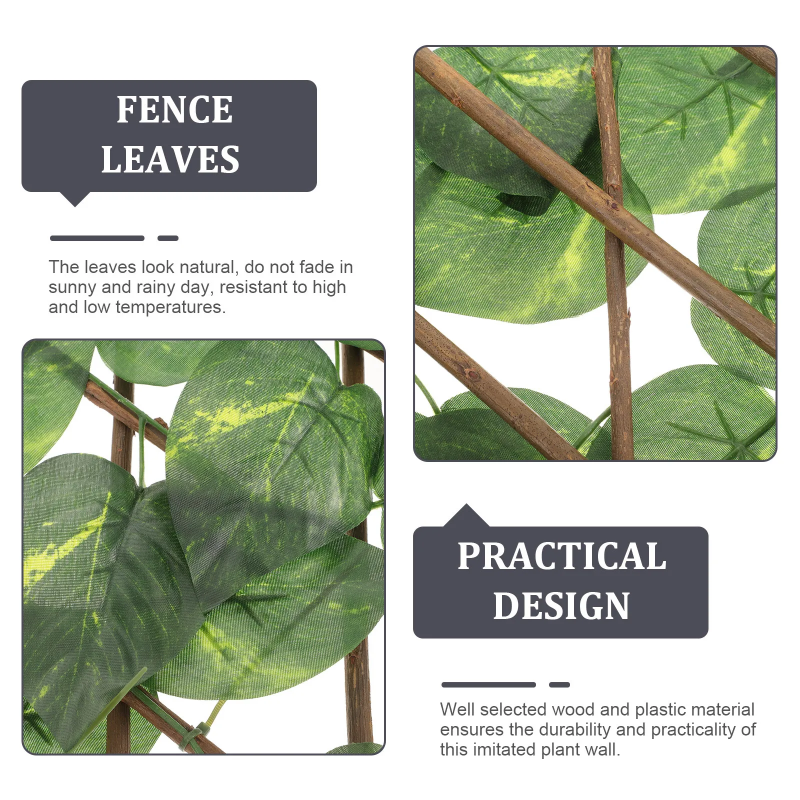 

Simulated Green Plant Wall Fence Lifelike Artificial Leaves for Home Garden Courtyard Balcony Decoration