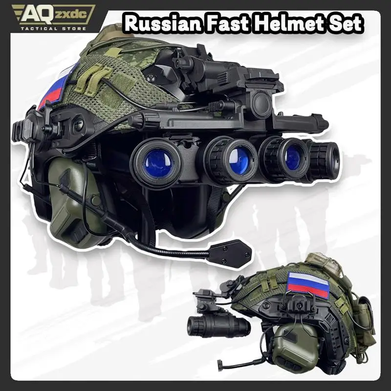 Kit casco táctico ruso camuflaje equipamiento completo airsoft