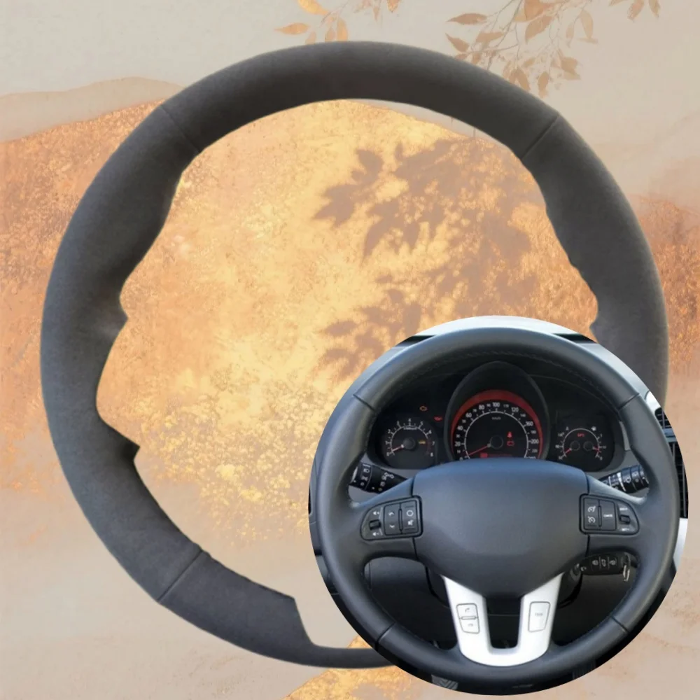 

Hand Sewing Suede Car Steering Wheel Cover For Kia Sportage 3 2011-2014 Kia Ceed Cee'd 2010-2012 Customized Car Accessories