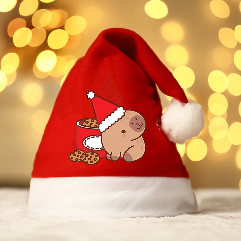 

Капибара Kawaii Рождественская шапка для взрослых и детей Санта-Клаус Кепка для косплея Мультфильм Аниме Красные рождественские шапки Рождественские головные уборы Подарки 2025