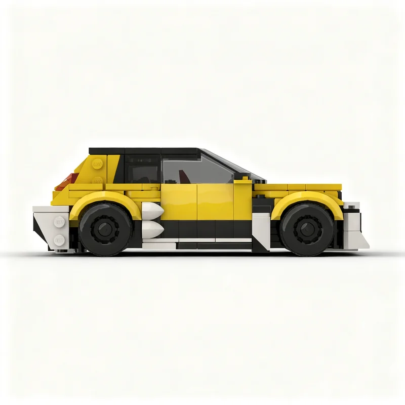 NEW 380PCS MOC City Champions Super Car Renault 5 Turbo 3E Model Technology DIY Creative Assembly Bricks Display Birthday Gift view 3