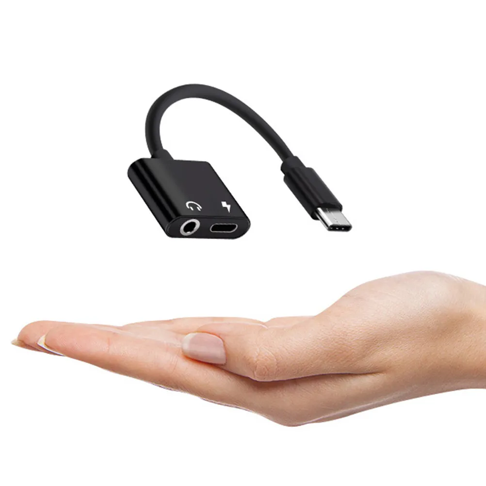 USB Type C to 3.5mm Audio Adapter Cable 2 in 1 Type- Converter Charging Headphone Mic Adapter for 2 Xl