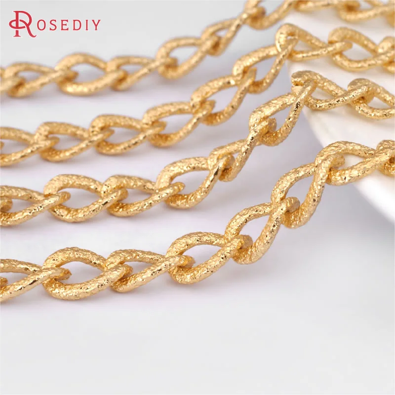 2 Meters 10x7MM Oxidation Gold Color Aluminum Embossed Extended Chain Diy Jewelry Necklaces Findings Accessories Wholesale