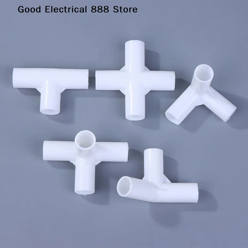 【GE】10PCS 12mm Plastic White Pipe Connector DIY Shelf Tent Fixed Joint Fitting Tee Four Way Straight Elbow Wardrobe Hook Joint