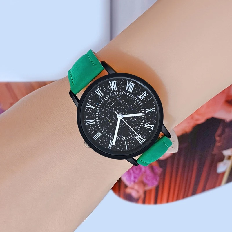 

Fashion Starry Sky Women's Watch Quartz Watches Frosted Leather Strap Ladies and Girls Wristwatch Reloj Para Dama Montres Femmes