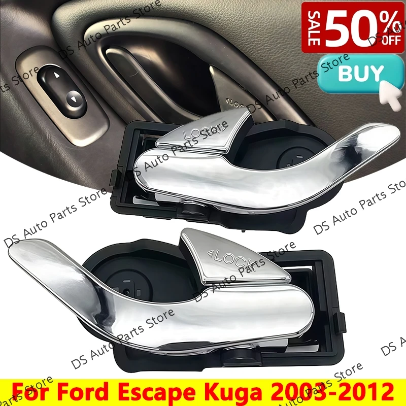 

Left and Right For Mazda Tribute 2001-2006 Ford Escape Kuga 2003-2012 Chrome Inner Interior Inside Pull Grab Opener Door Handle