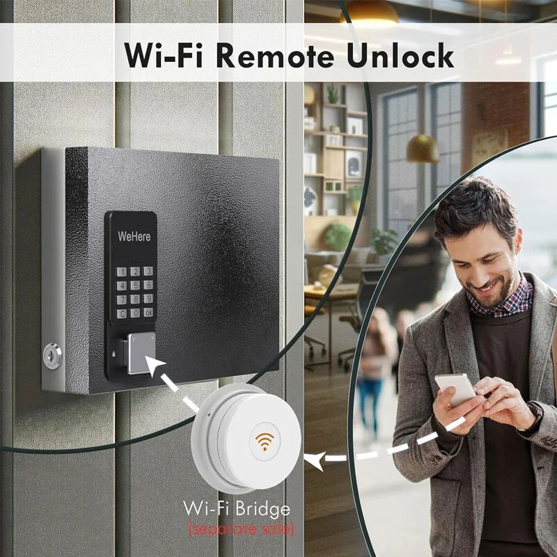 Imagem -03 - Wehere-parede Inteligente Armário de Armazenamento Chave 16 Key Lock Box Otp App Bluetooth Código Fixo de Desbloqueio Key Management Seguro