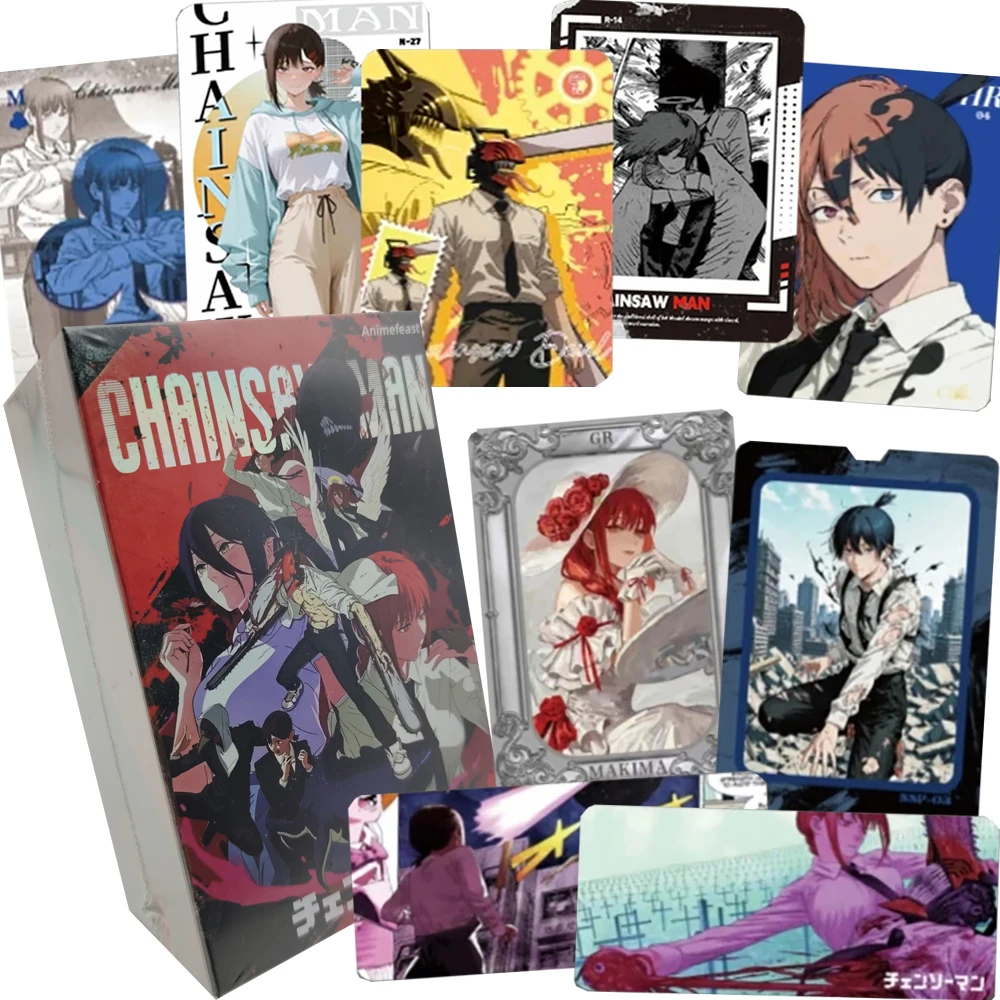 Chainsaw Man Hobby Collection Cards for Adolescent Fashion Magazine Theme Anime Character Sparkling Charm Cards Surprise Gifts