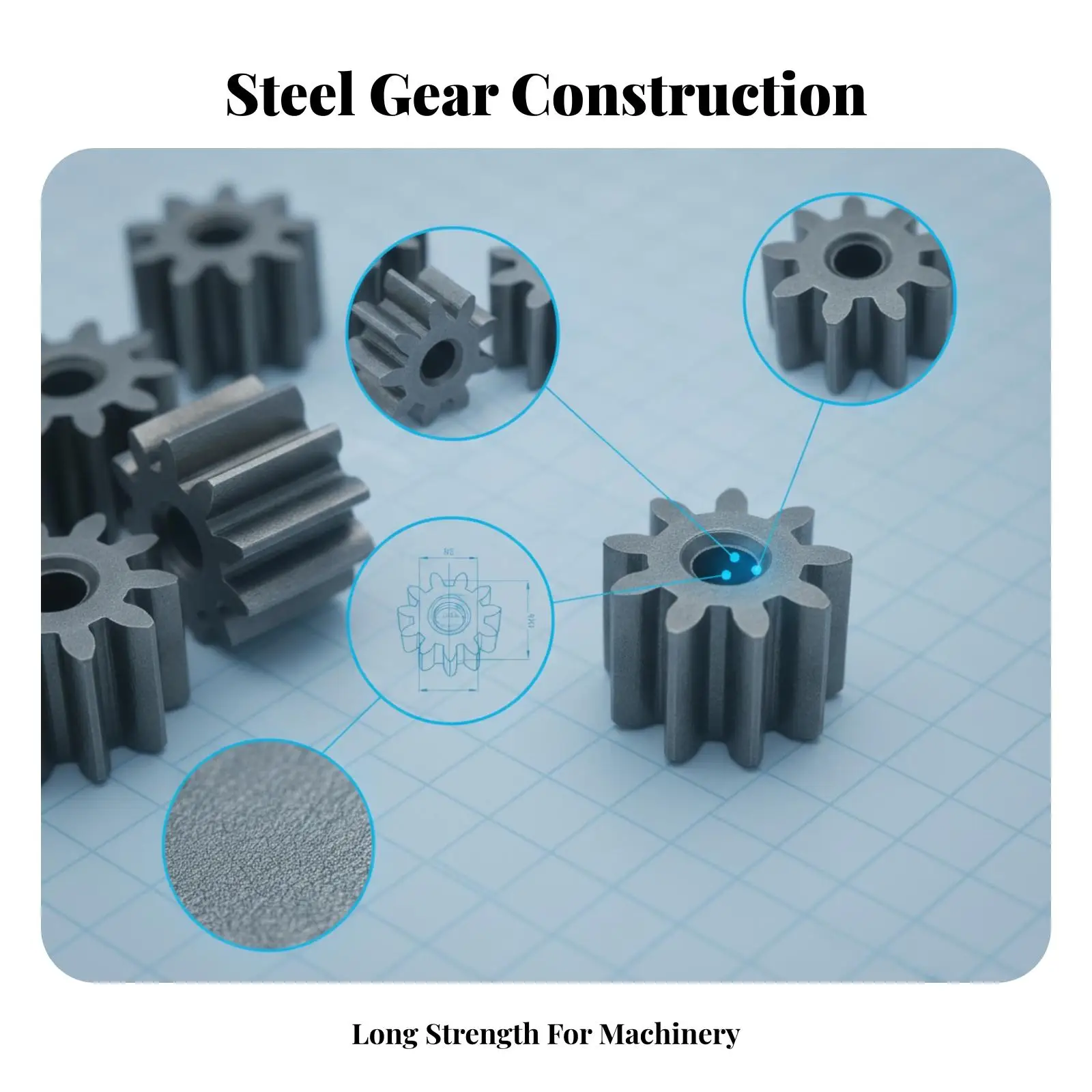 Vehicle Gear Component Metal Toothed Shaft Gear 10 Piece Kit Durable Cylindrical Gears for Motor Use