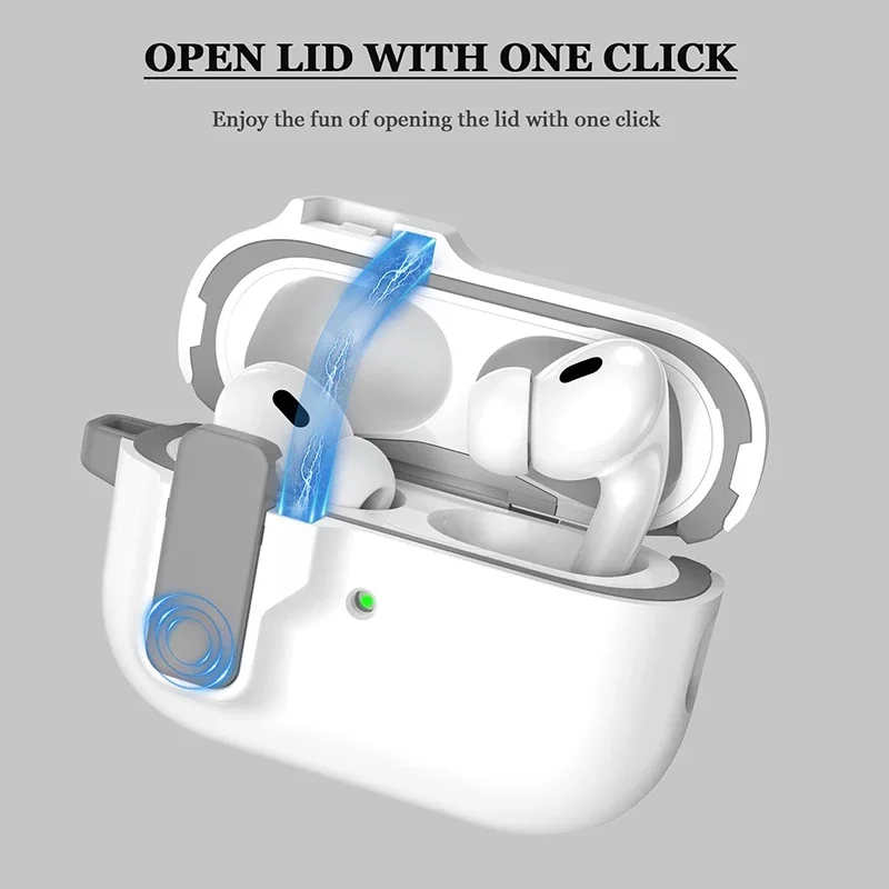 Совместим с Airpods Pro 2-го первого поколения USB-C автоматический защелкивающийся переключатель и безопасный защелкивающийся чехол для Airpods 3 2