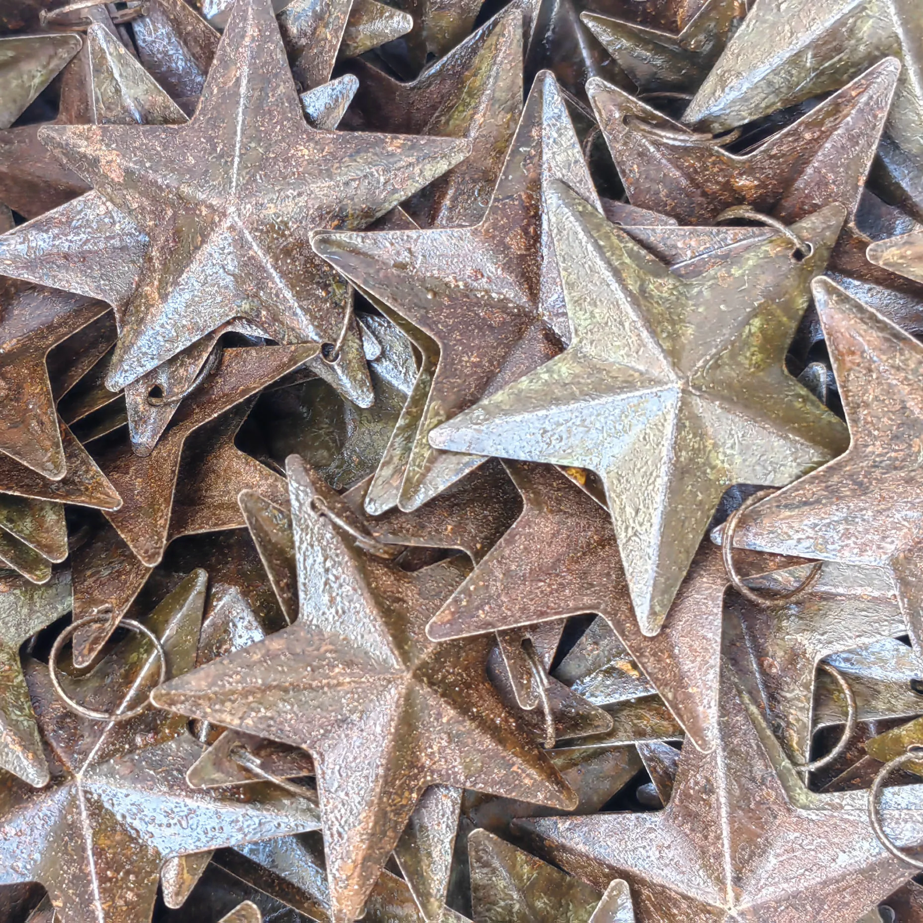 60PCS 3/5cm Rusty Stars for Crafts Rustic Metal Barn Star Vintage Star Antique Primitives Star Ornaments for Festival