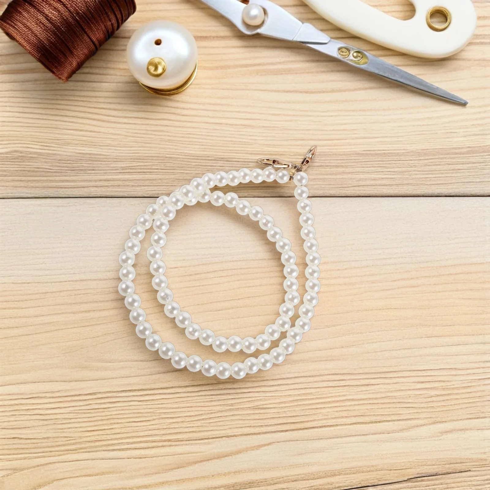 

6Pcs Pearl Chain Extender for Bag 60Cm Luxury Beaded Purse Strap Extension Elegant Handbag Chain Replacement Versatile Stylish