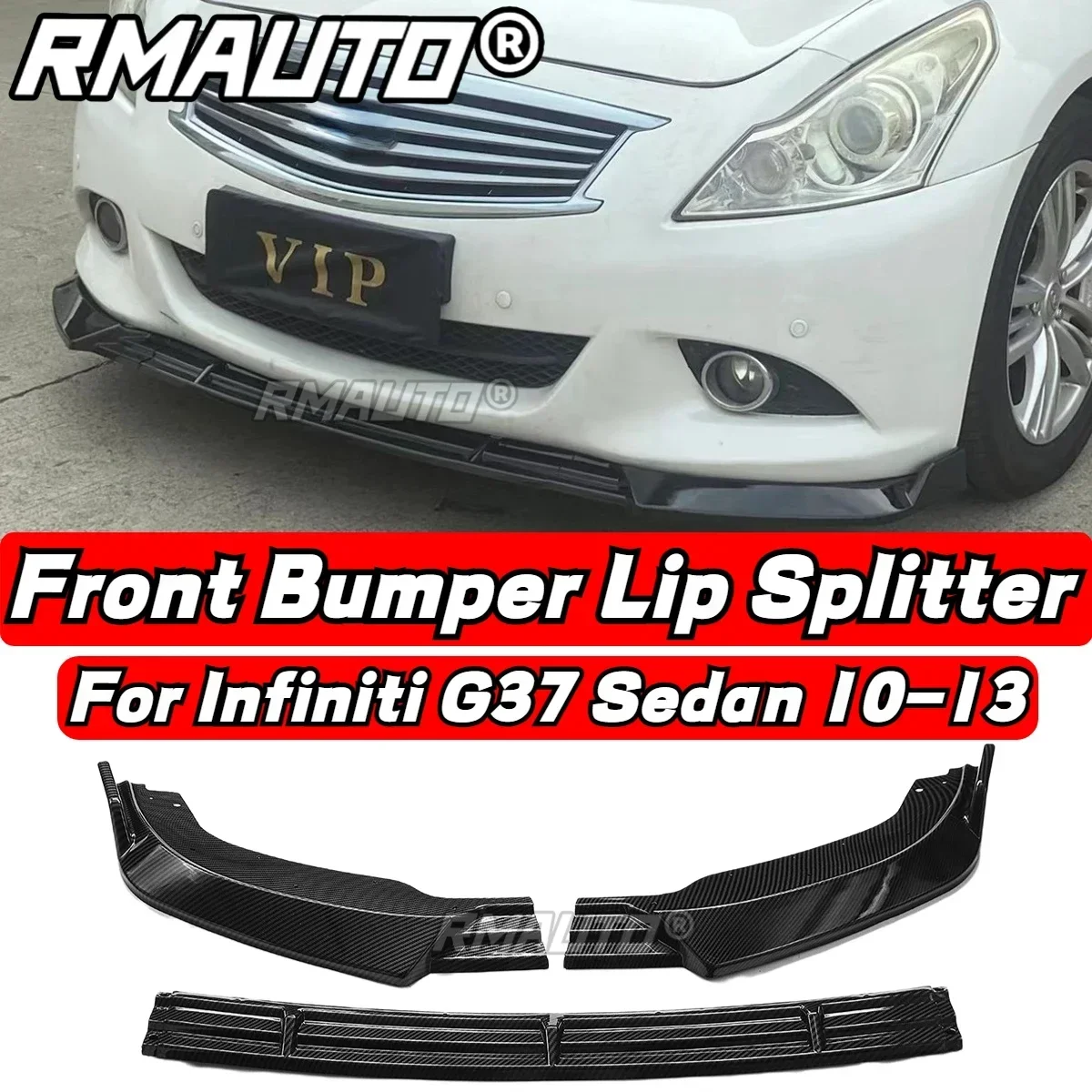 

G37 Lip G25 Lip Carbon Fiber Front Bumper Diffuser Splitter Spoiler Lip For Infiniti G25 G37 2004-2013 Car Accessories Body Kit