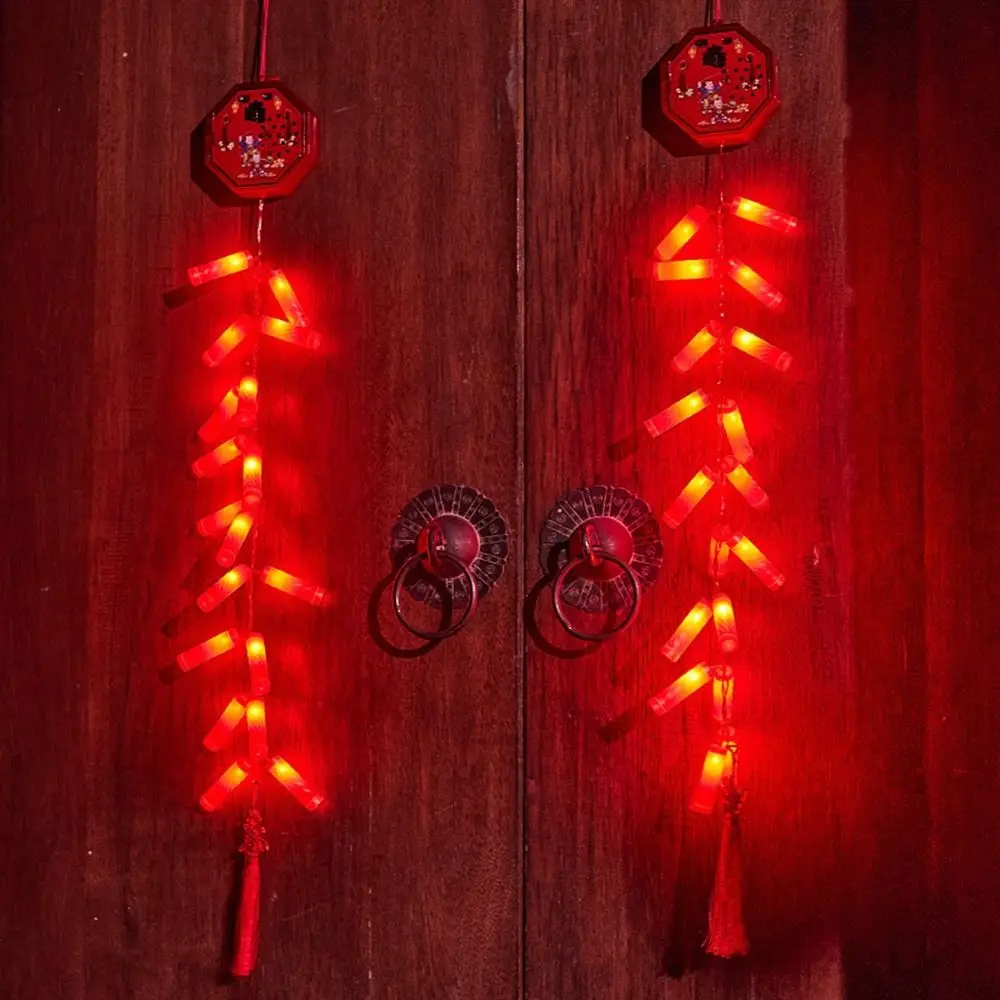 1.2M Chinese Electronic Firecracker Plastic 30LED Simulated Firecracker Hanging with Sound Firecracker String Chinease New Year