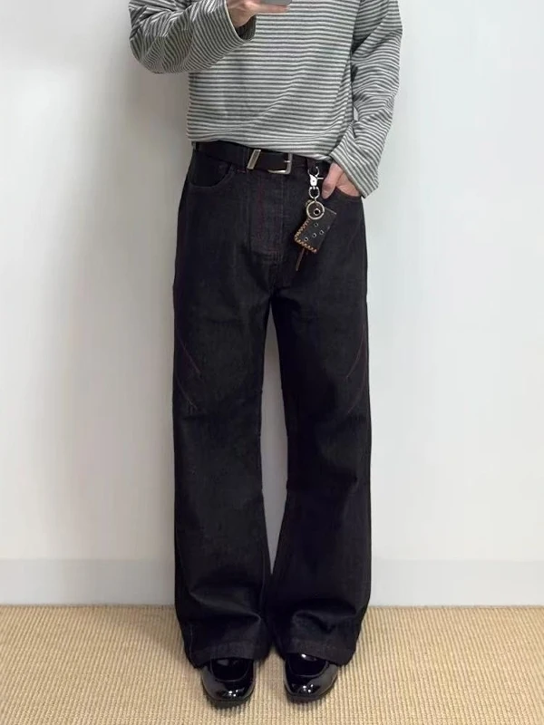 

Мужские джинсы Cleanfit: свободные прямые брюки в американском стиле, универсальные, повседневные, зимние, из смесового полиэстера и хлопка