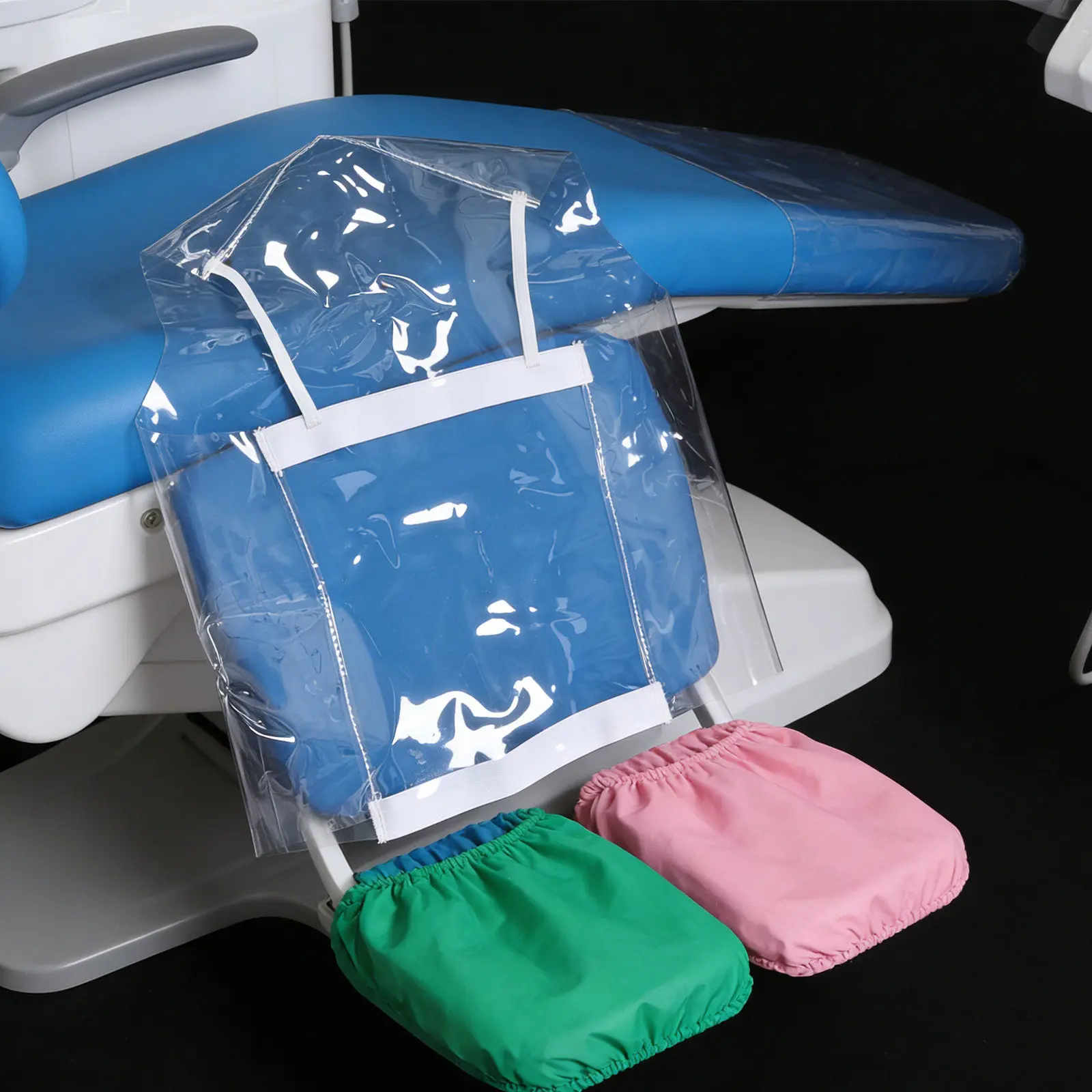 

Waterproof Transparent Dental Chair Foot Cover 18.47 X 16.82 Inch Elastic Reusable Anti Slip Washable Foot Pad Mat for Dental