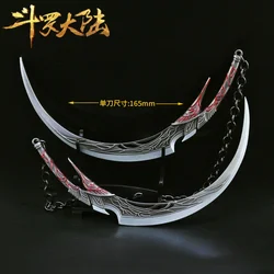 Douluo Continent Sword Hu Liena Evil Moon Machete Anime Keychain Katana Swords Samurai Figures Model Gift Boy Toy