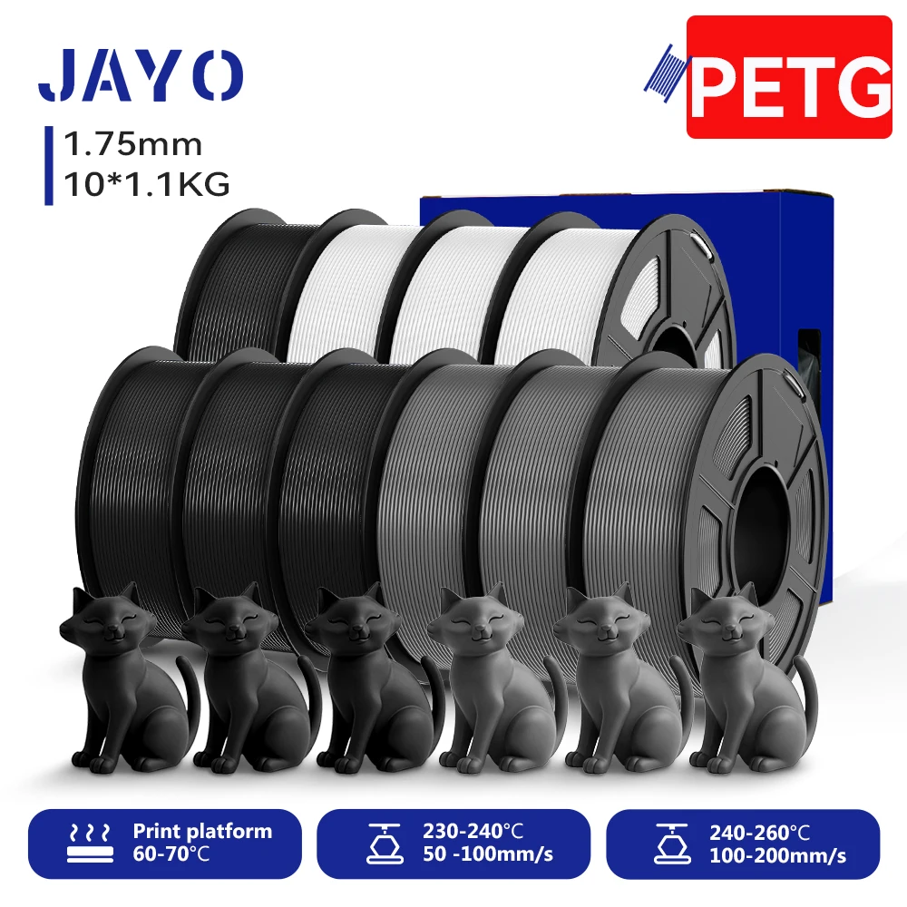JAYO 3D PETG/ High Speed Matte PETG/PLA Classic Printer Filament 1,75 mm 3D-Drucker Filament 11 kg Ordentlich gewickeltes PETG für 3D