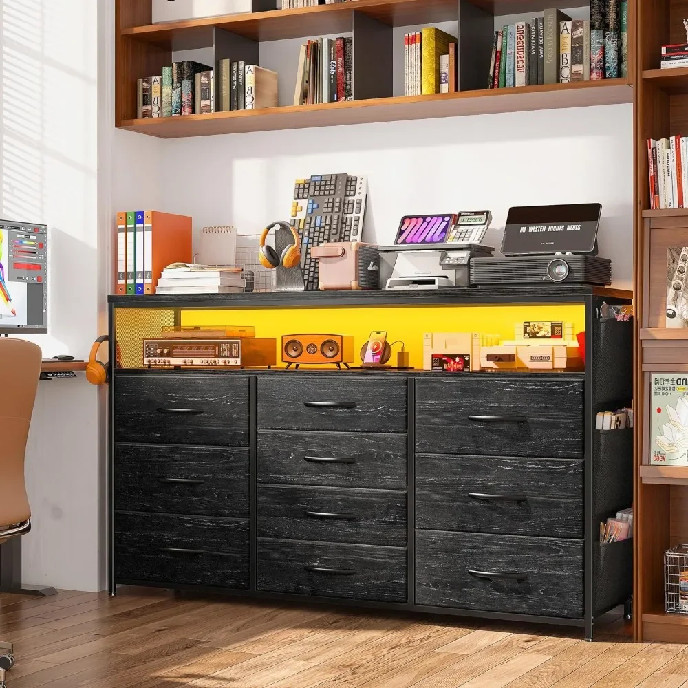 EnHomee Dresser TV Stand with 10 Drawers for 55
