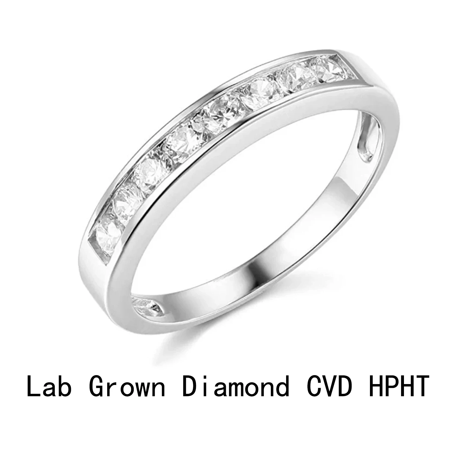 

1.60 CtW CVD HPHT Lab Created Diamond Round Real 14K White Gold Wedding Anniversary Band Ring