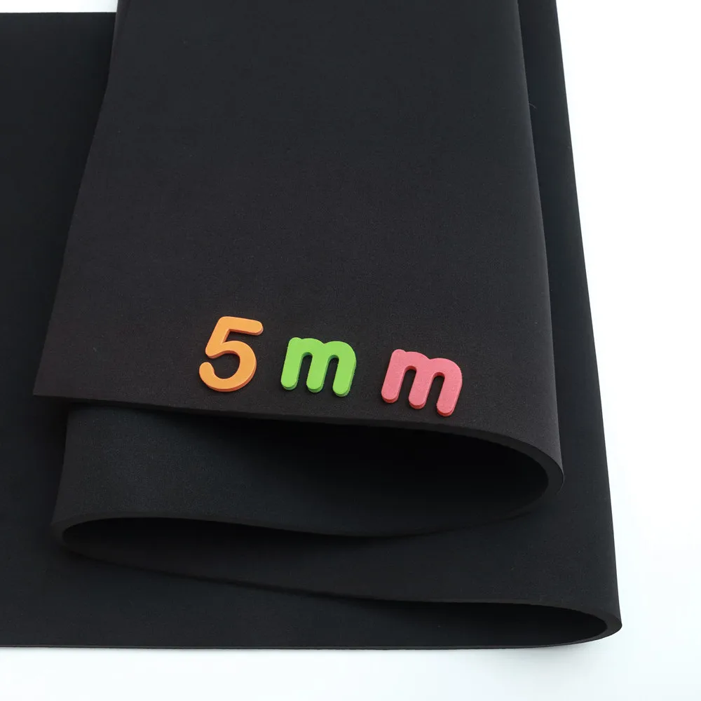 Black SBR Neoprene 5mm Thick Sewing Cloth Stretch Fabric Other Diving Cloth Shockproof Stretch