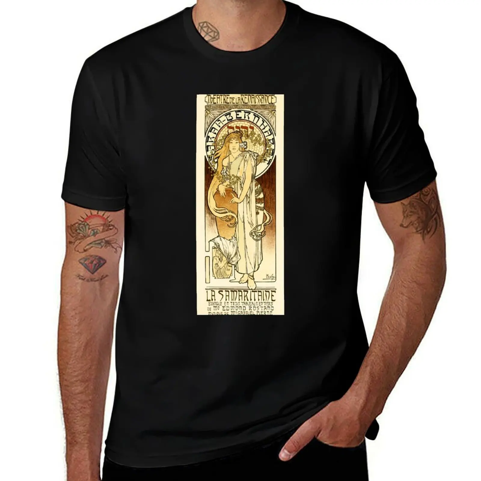 SARAH BERNHARDT French Theater Art Nouveau by Alphonse Mucha T-Shirt funny t shirts man T-Shirt