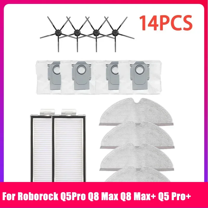 

1Accessories For Roborock Q5Pro Q8 Max Q8 Max+ Q5 Pro+ Robot vacuum cleaner Main Brush Hepa Filter Mop Dust Bag Replacement Part