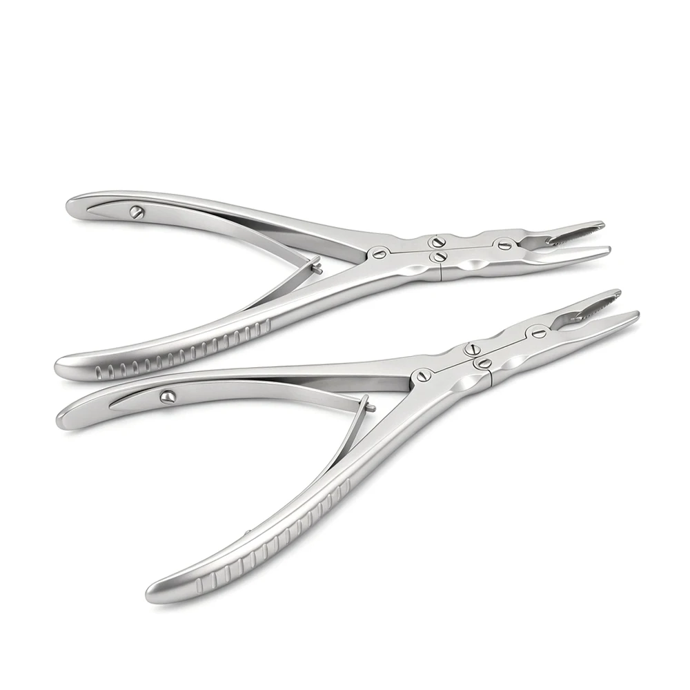 Dental Plier Double Joint Rongeur Straight/Curved 185mm Action Bone Orthopedic Surgical Instrument High Quality Tools