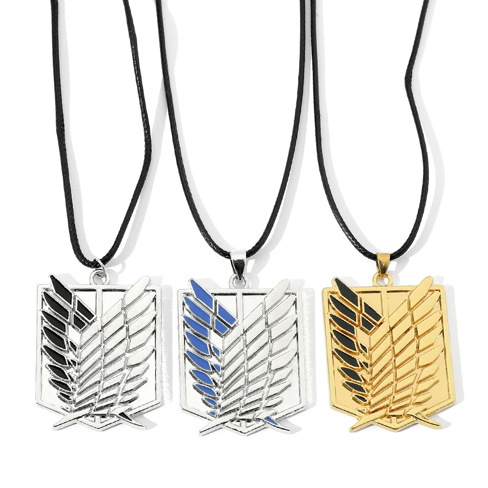 Collier en cuir style anime avec pendentif créatif Ailes de la Liberté, bijou de fête pour femmes et hommes