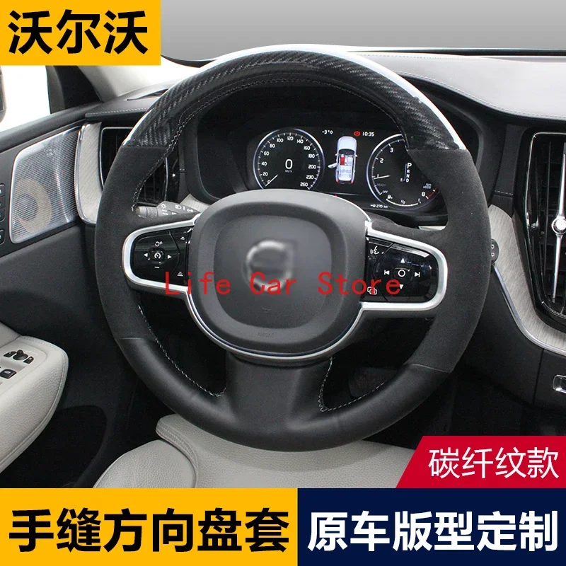 For Volvo S90 Xc60 Xc90 V90 V60 S60 Top Leather DIY Car Steering Wheel Cover