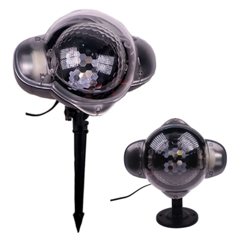 Pattern Santa Claus Sleigh Elk Snow Sports Projector Lights Christmas Spotlight