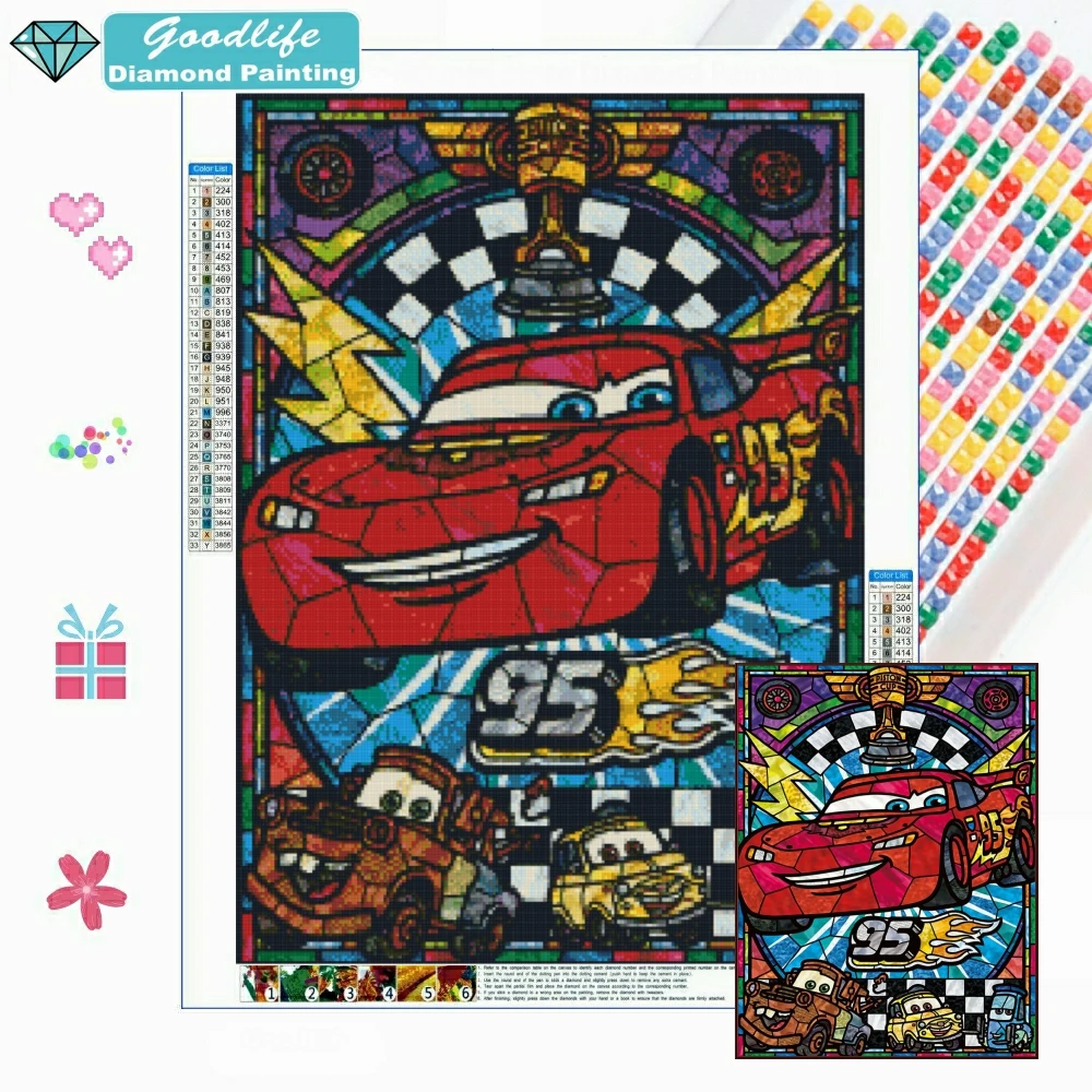 

Cars Lightning Mcqueen 5D DIY Diamond Painting Mosaic Disney Cartoon Embroidery Cross Stitch Art Living Kids Home Decoration