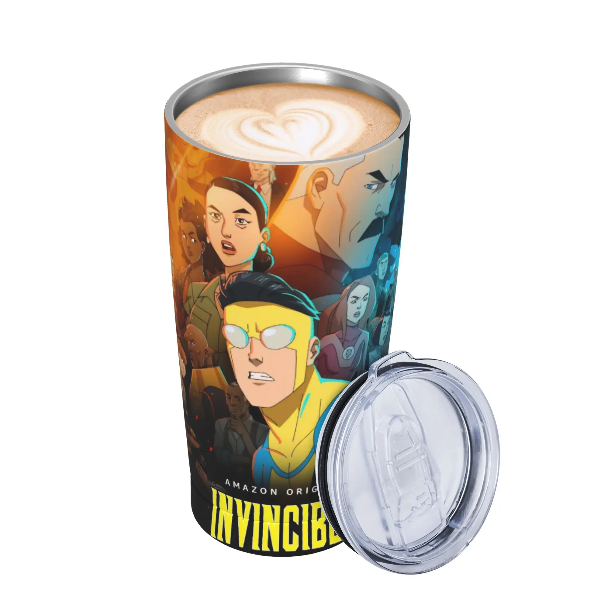 Invincibles Comic Insulated Tumbler with Straws  Stainless Steel Coffee Mugs Double Wall Car Bottle Cup 20oz
