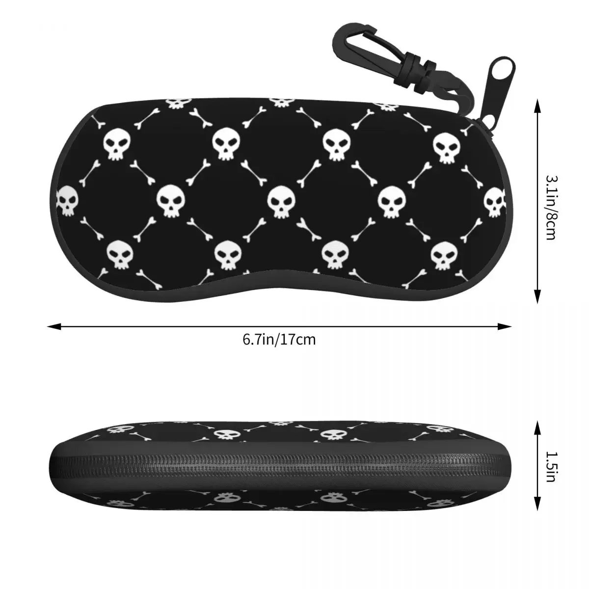 Skull Print Shell Eyeglasses Protector Cases Fashion Sunglass Case Horror Skeleton Death Glasses Pouch