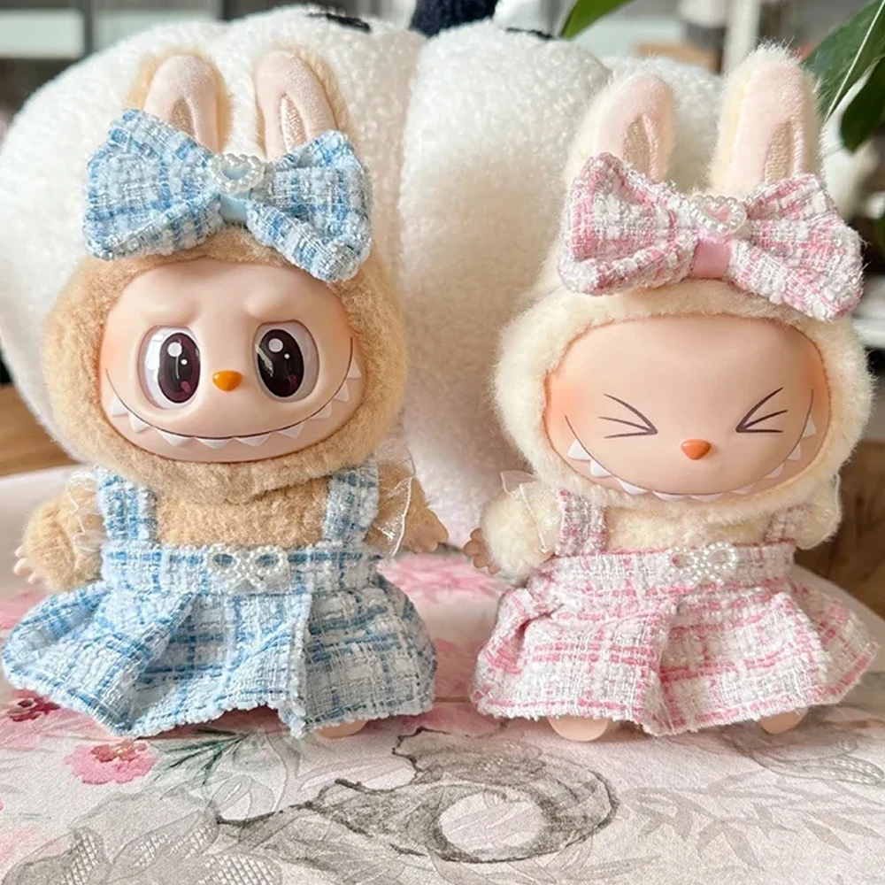 

For 15/17cm Labubu Mini Plush Doll Clothes Outfit Accessorie Idol Autumn and Winter Beautiful Set Clothing Doll Accessories