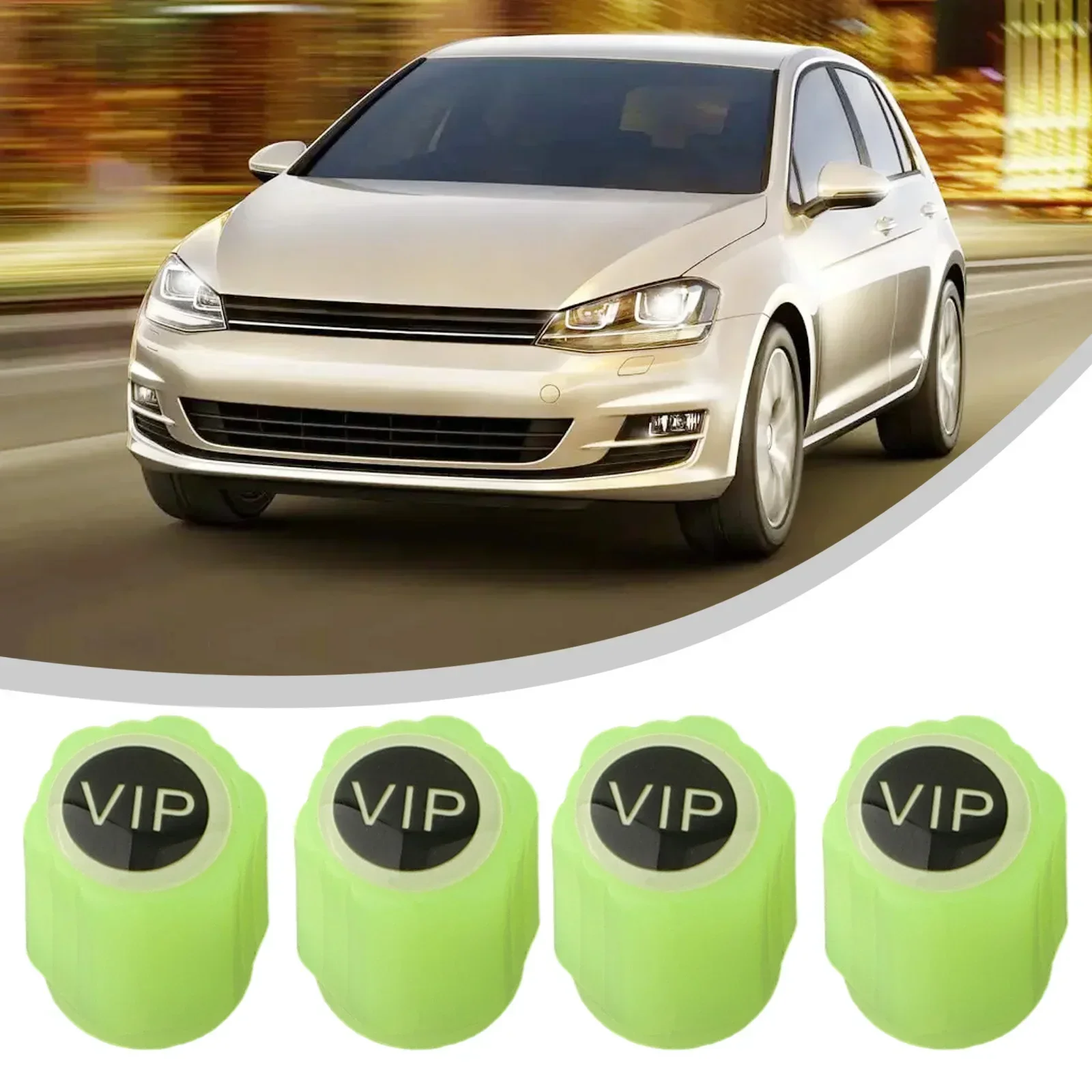 4Pcs Glow-in-Dark Tire Valve Dust Covers, Eye-Catching, Suitable For SUV, Trucks, Bikes, Cars, Comes In Different Colors