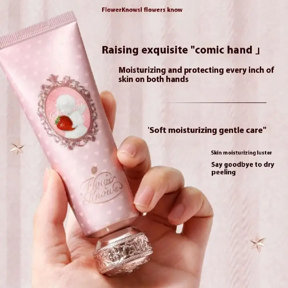 50 مل كريم اليد المعطر على شكل كيوبيد بالفراولة - مرطب ومغذي وتبييض لطيف للاستخدام اليومي للنساء لوشن العناية بالبشرة حليب الفواكه