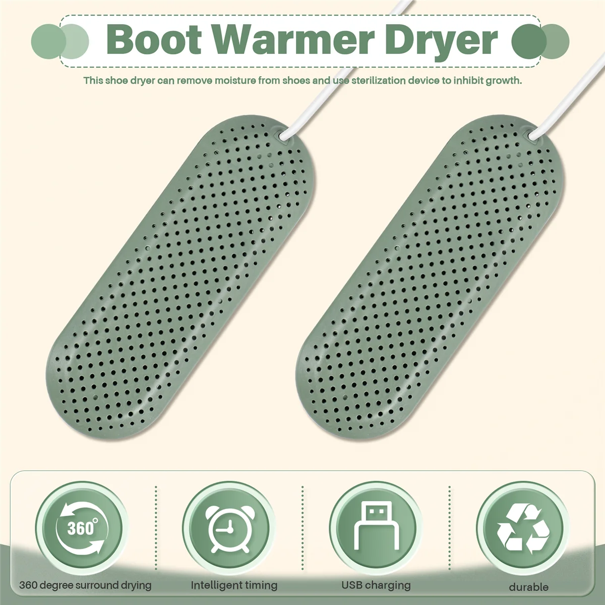 HOT Shoes Dryer,Portable USB Shoe Dryer Intelligent Timing Deodorization Shoe Boot Drying Machine USB Shoe Warmer Winter 2