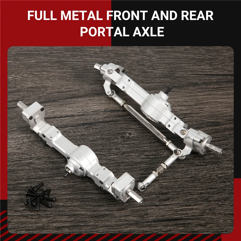 MACH-Full Metal Front And Rear Portal Axle For MN D90 MN-90 MN96 MN98 MN99S MN45 1/12 RC Car Upgrade Parts Accessories